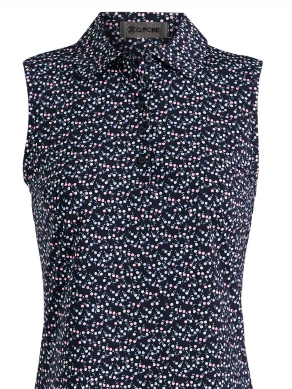 G/FORE Aye Poppy Silky Tech Sleeveless Polo Blue NWT S